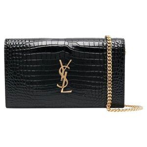 Saint Laurent Cassandre Croco Shoulder Bag